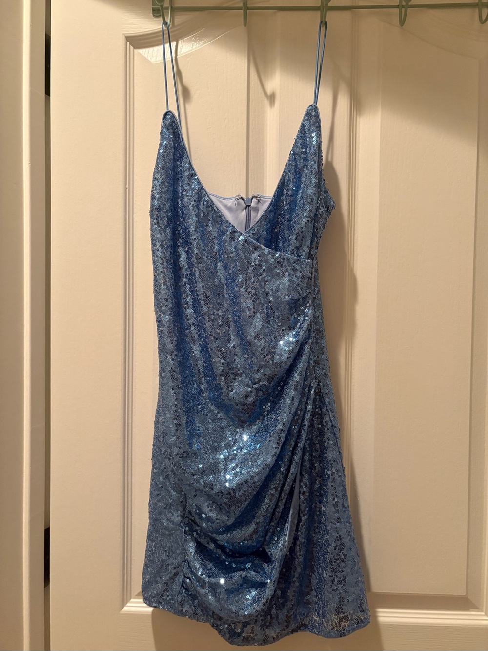 LuLu’s Sequin Slip Dress in Light Blue